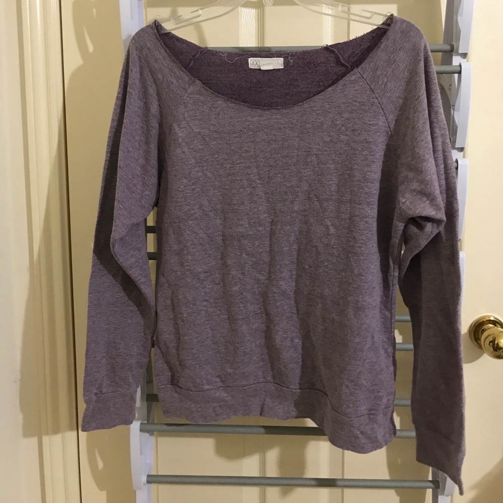 F21 Baggy off shoulder thin Sweashirt/long sleeve