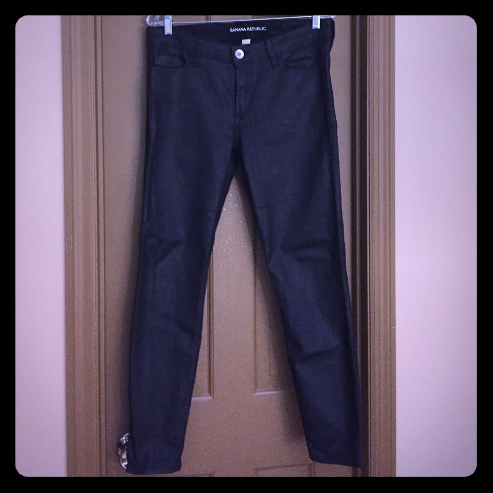 Metallic like black skinny jeans