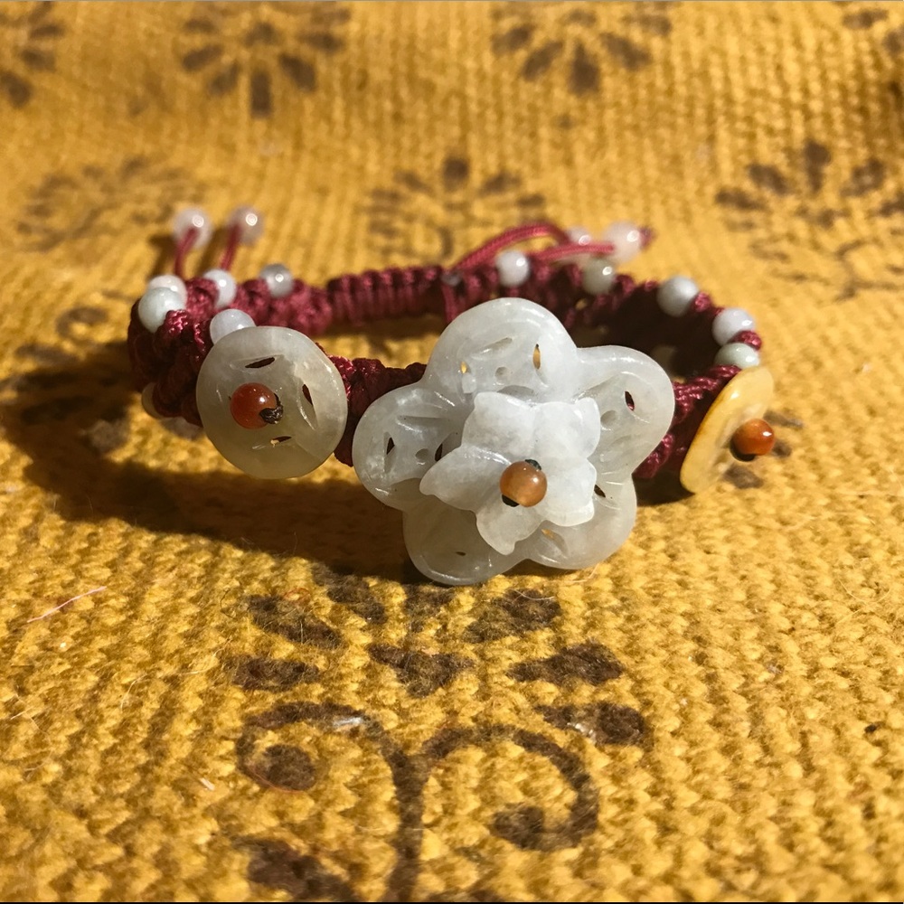 Jade flower bracelet