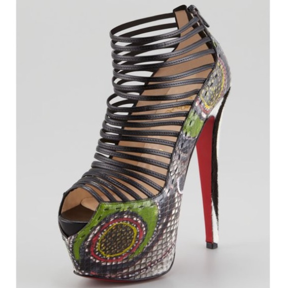 NEW!!! Snake Skin Louboutin Strappy Platform Heels