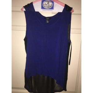 Blue and black blouse