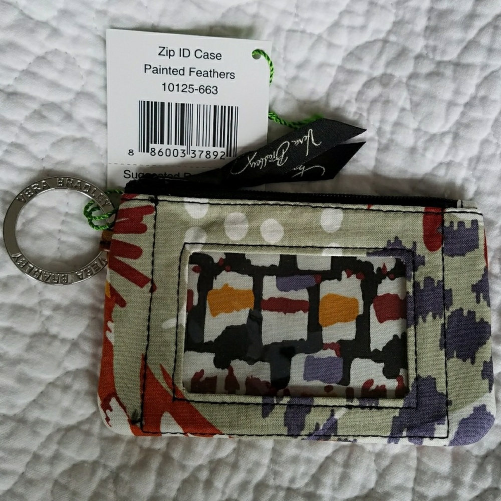 **SOLD** Zip ID Case Painted Feathers Vera Bradley