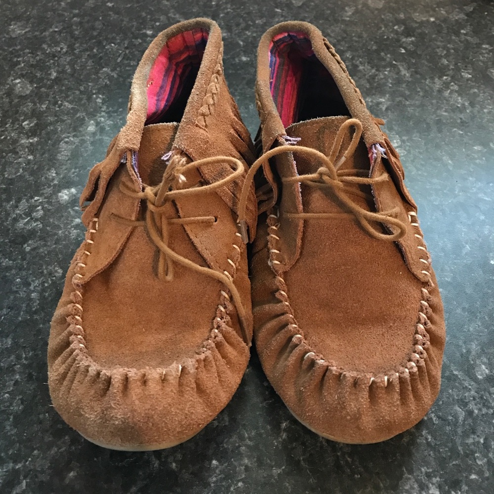 Brown Fringe Moccasins