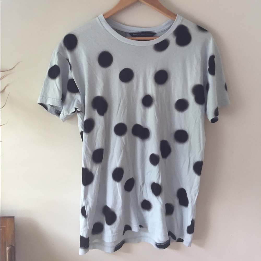 Light blue tee with spots