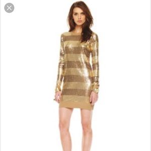MICHAEL Michael Kors Gold Sequin Sweater Dress
