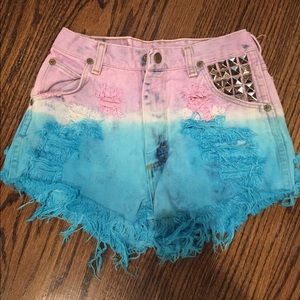 High waisted jean shorts