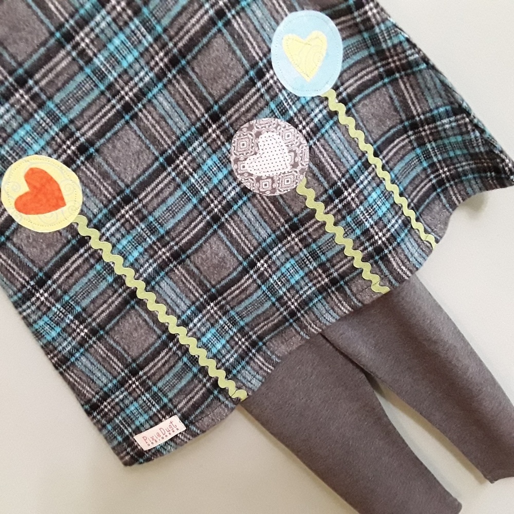 NWOT Winter 2 pcs. A-line dress plaid dress. - Picture 3 of 4