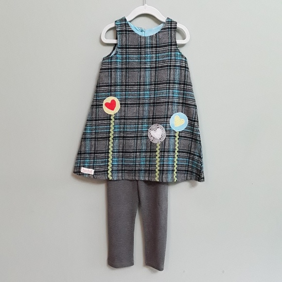 NWOT Winter 2 pcs. A-line dress plaid dress. - Picture 2 of 4