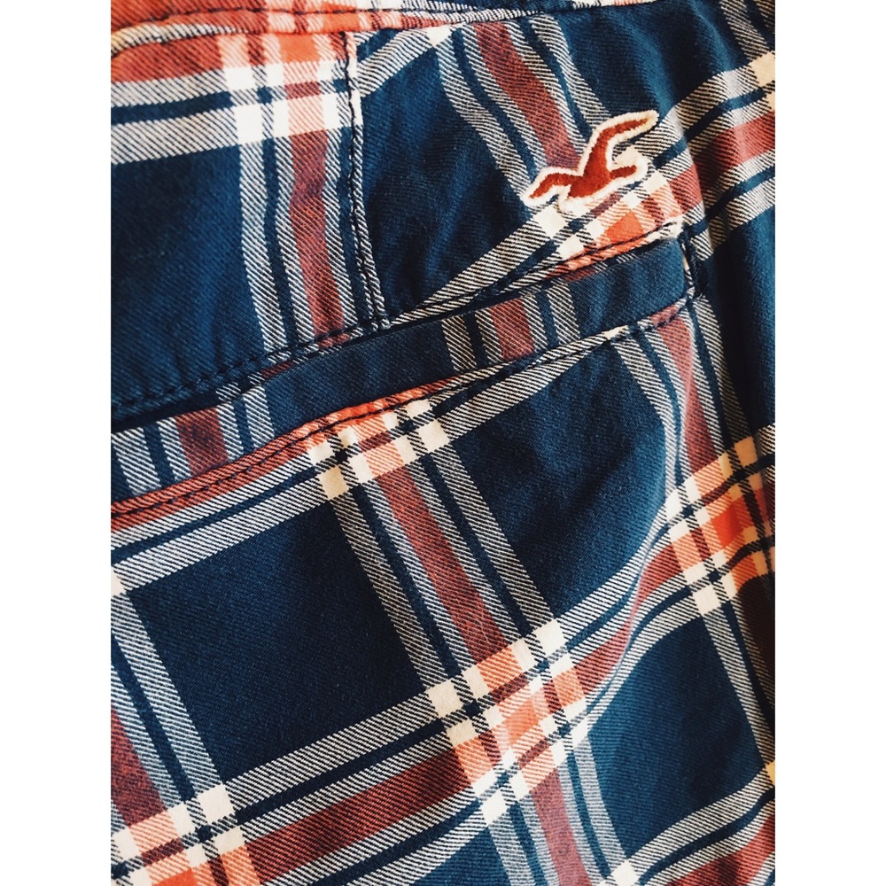 Red, white, and blue plaid hollister shorts