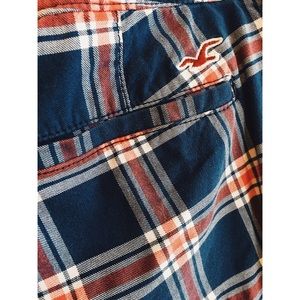 Red, white, and blue plaid hollister shorts
