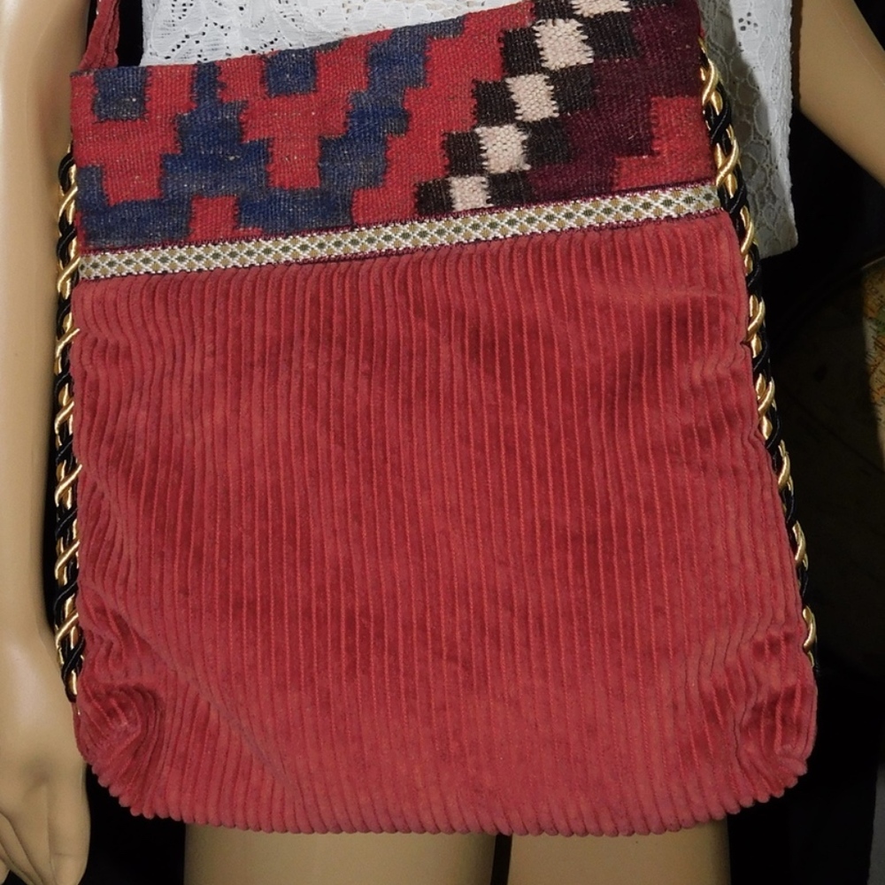 Two Nomads Multi-Color Mixed Fabric Shoulder Bag - image 2