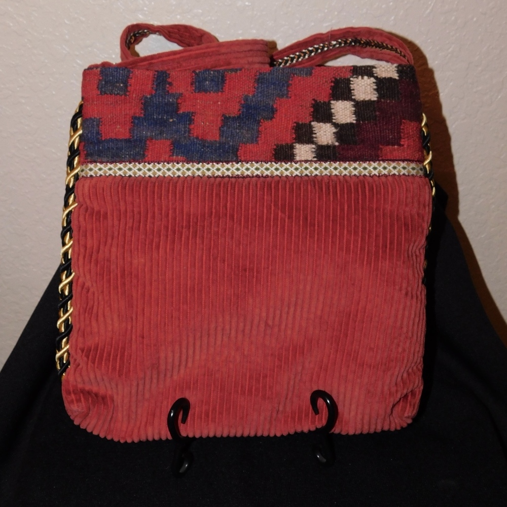 Two Nomads Multi-Color Mixed Fabric Shoulder Bag - image 7