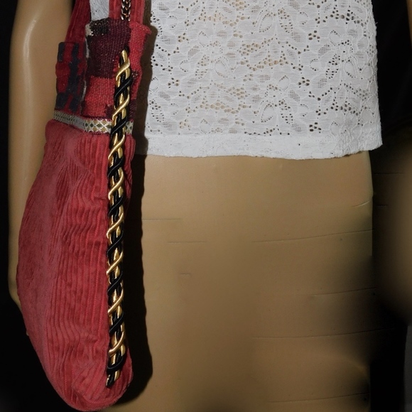 Two Nomads Multi-Color Mixed Fabric Shoulder Bag - Picture 4 of 8