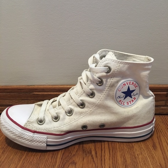 Hightop white converse mens 5 // womens 7 - Picture 2 of 4