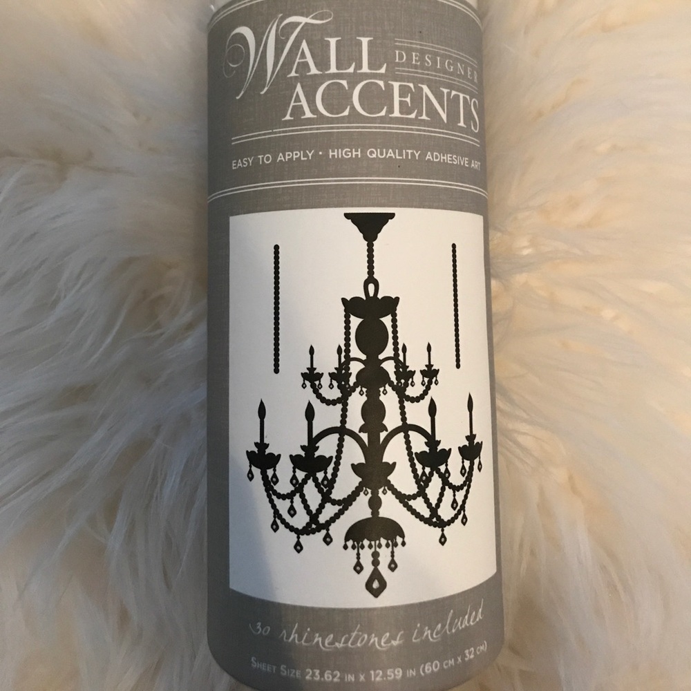 Chandelier Wall Decal. Black with rhinestones