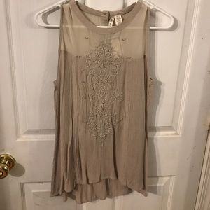 Japna taupe sleeveless blouse