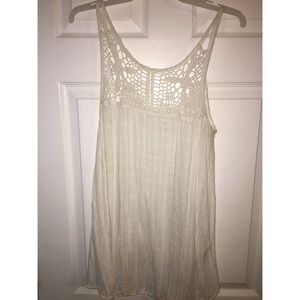Off white lace long tank