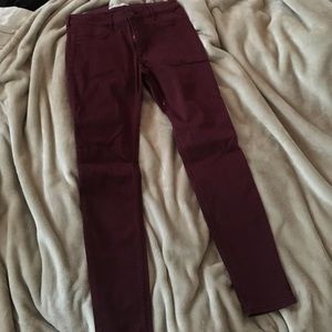 maroon jean jeggings from Abercrombie