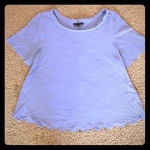 Blue Scalloped Top