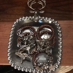 Mud pie buck dish and napkin rings