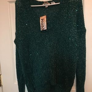 NWT blue green sparkly sweater
