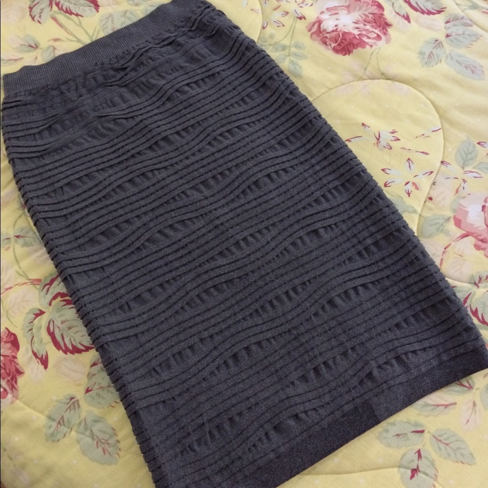 Grey Stretch Pencil Skirt