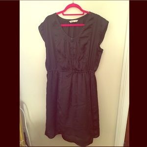 Charcoal Grey Satin Pintucked Dress Old Navy XL