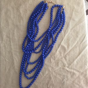 Blue layered BaubleBar statement necklace
