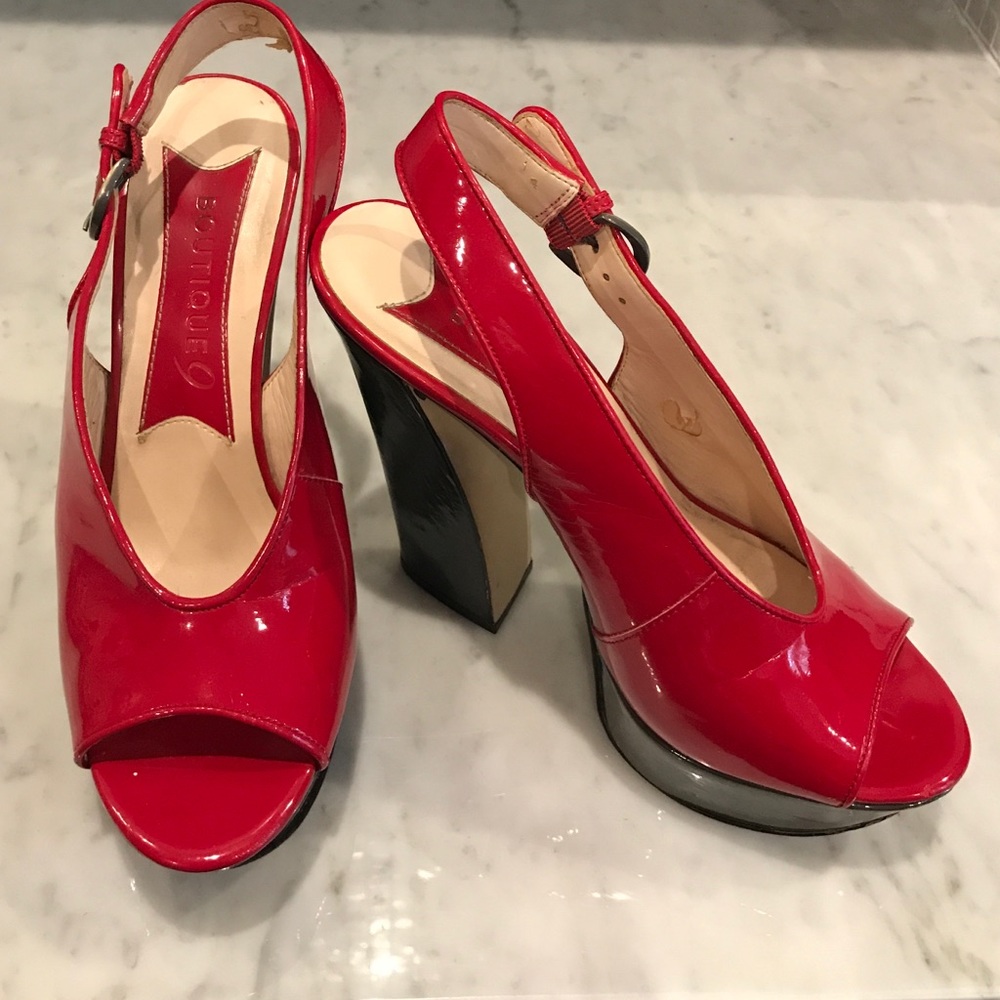 BOUTIQUE 9 Red Leather. Size 7.5. 5 1/2" heels 👠