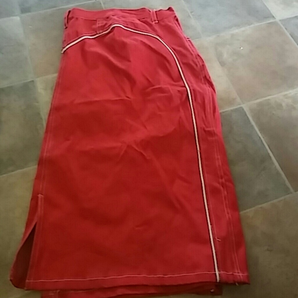 🎯 NWT Faux Denim Red Skirt