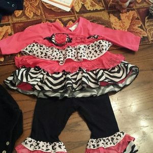 SOLD 1 piece pink & black 3month outfit