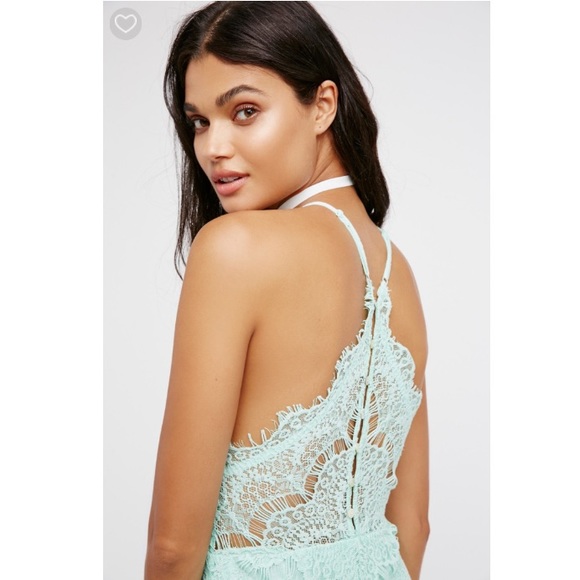 Free People Lace Slip Dress Mint - Picture 4 of 5