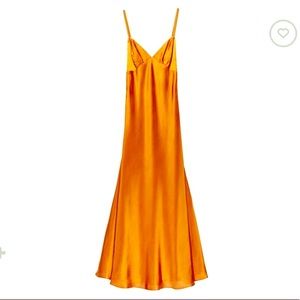 Rust satin slip dress
