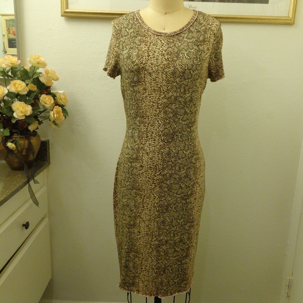 A.B.S by Allen Schwartz Snake Skin Tee Shirt Dress