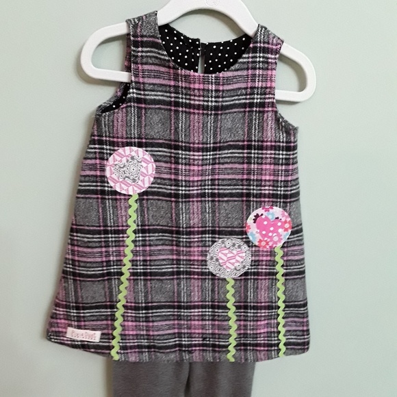 NWOT Winter Plaid A-line dress w/legging sz. 4 - Picture 5 of 6