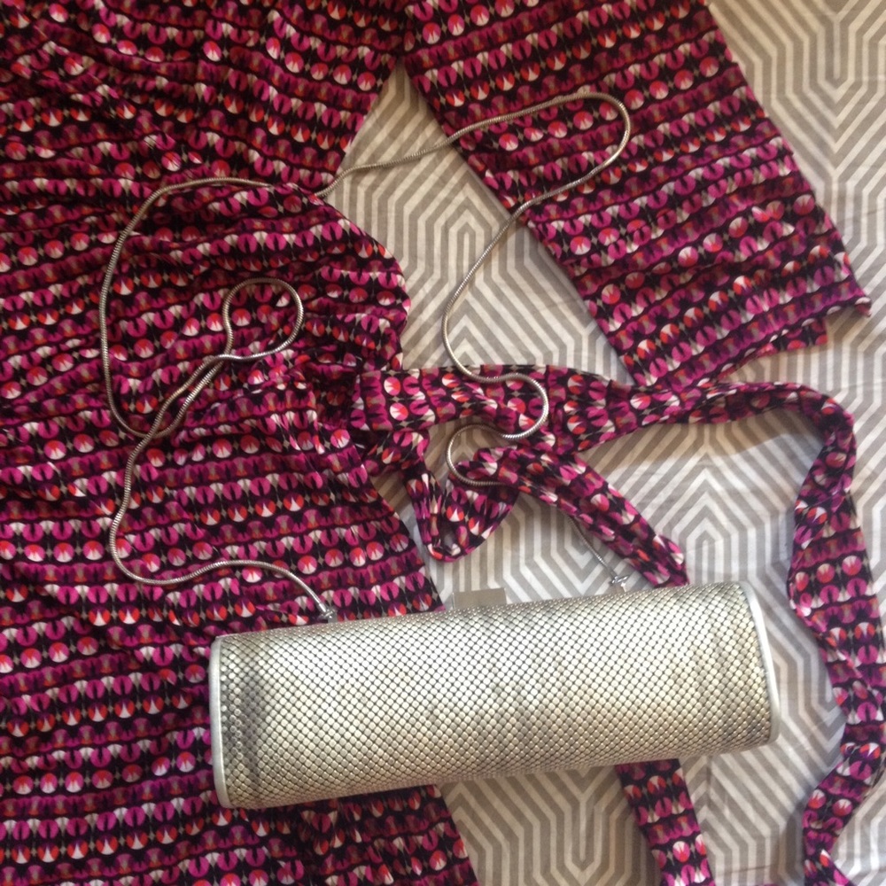 MIMCO metallic clutch purse snap closure chain