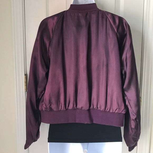 Satin cropped bomber jacket - Picture 3 of 7