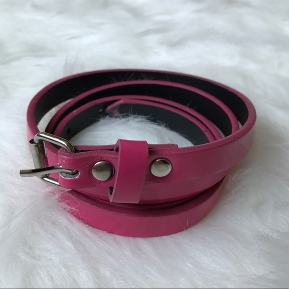 Accessories - Skinny Belt - Hot Pink