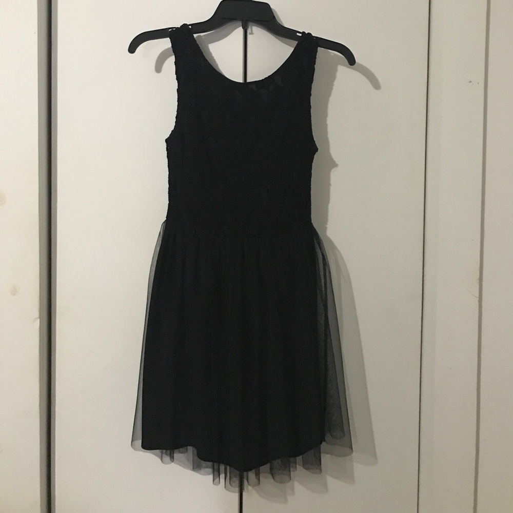 Wet Seal Black Lace/Tulle Dress