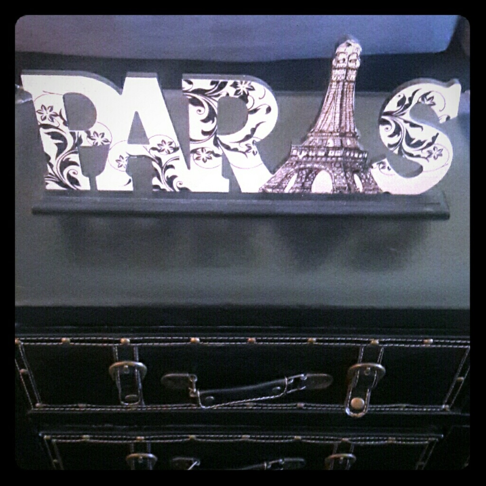 Paris  Themed Wood Table Decor
