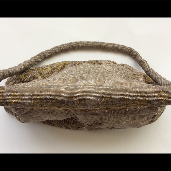 Vintage bag Small Bag Art Deco theatre bag Gold beaded bag small bag unique bag - Picture 3 of 8