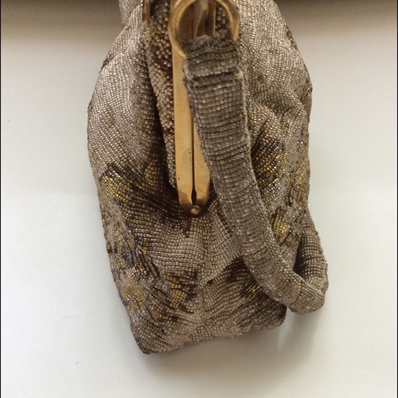 Vintage bag Small Bag Art Deco theatre bag Gold beaded bag small bag unique bag - Picture 5 of 8