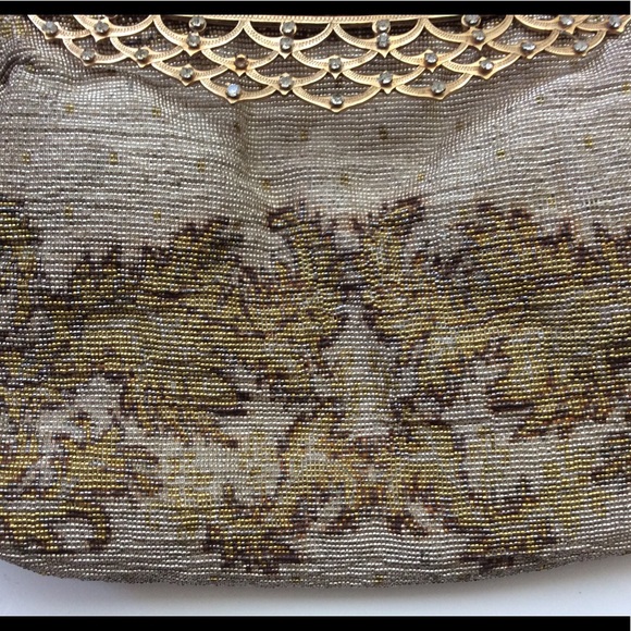 Vintage bag Small Bag Art Deco theatre bag Gold beaded bag small bag unique bag - Picture 7 of 8