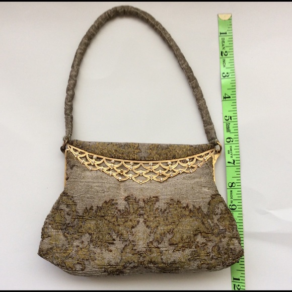Vintage bag Small Bag Art Deco theatre bag Gold beaded bag small bag unique bag - Picture 8 of 8
