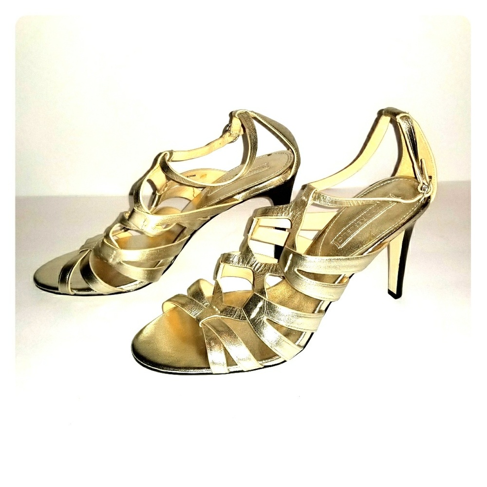 Banana Republic Gold Leather Gladiator Sandals 10