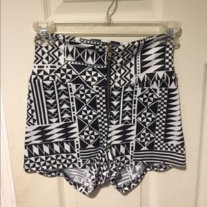 Tribal Print High Waisted Shorts