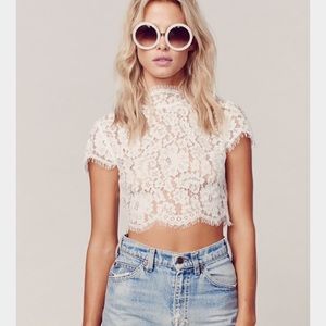 Keepsake the Label White Lace Crop Top