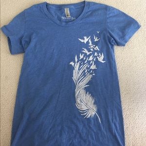 Blue feather shirt