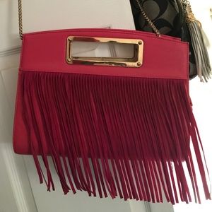 Pink Fringe Crossbody