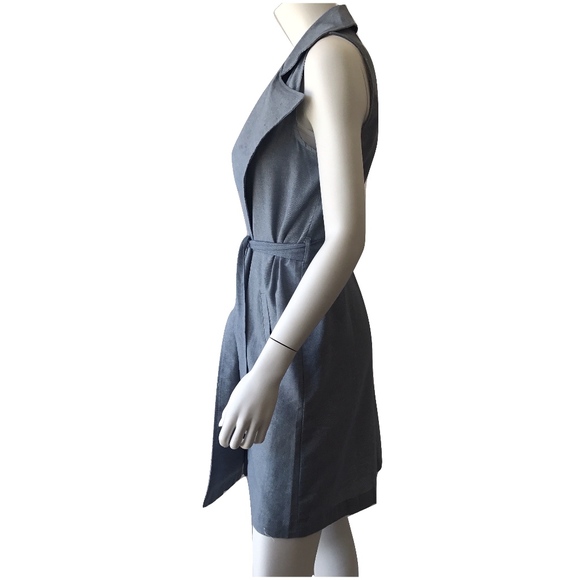 Denim Sleeveless Trench Coat - Picture 4 of 8